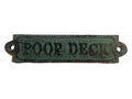 Antique Seaworn Bronze Cast Iron Poop Deck Sign 6""