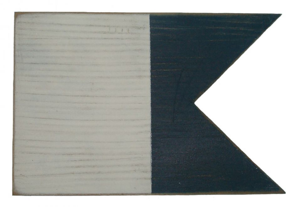 Letter A Rustic Wooden Nautical Alphabet Flag Decoration 16""