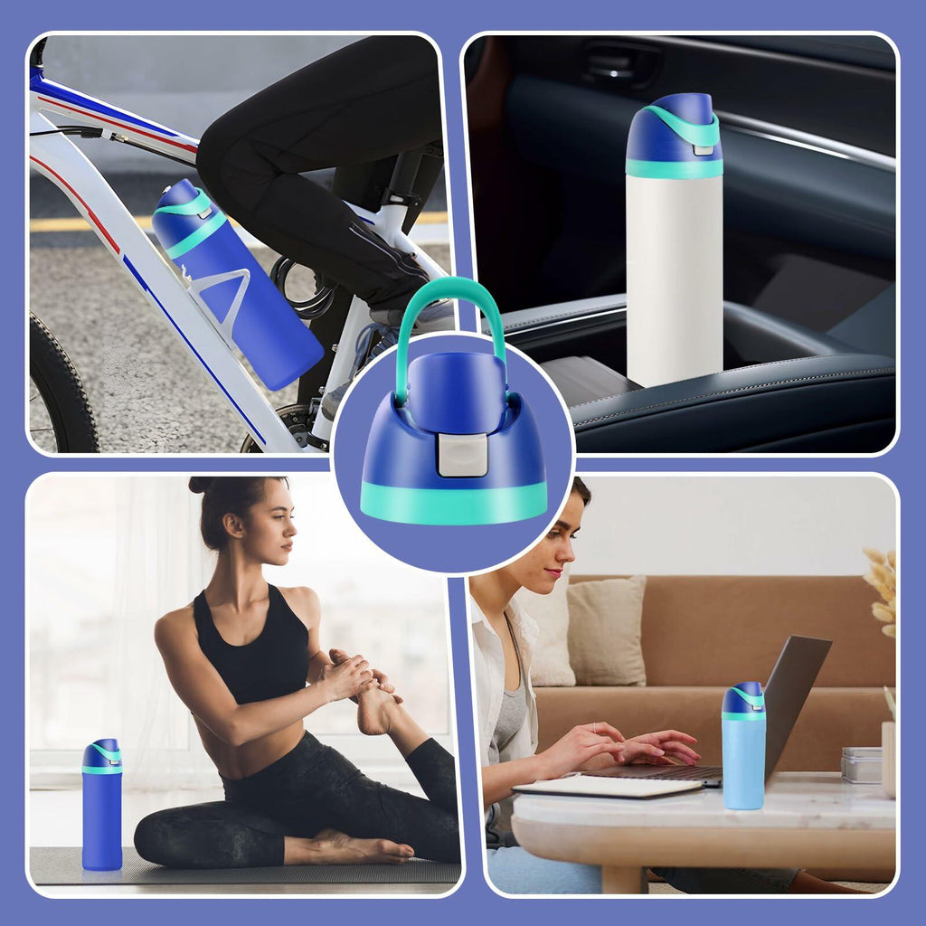 Ruzkq Replacement Lid for Owala Freesip Water Bottle Leakproof Dark Blue - PhishStones Products