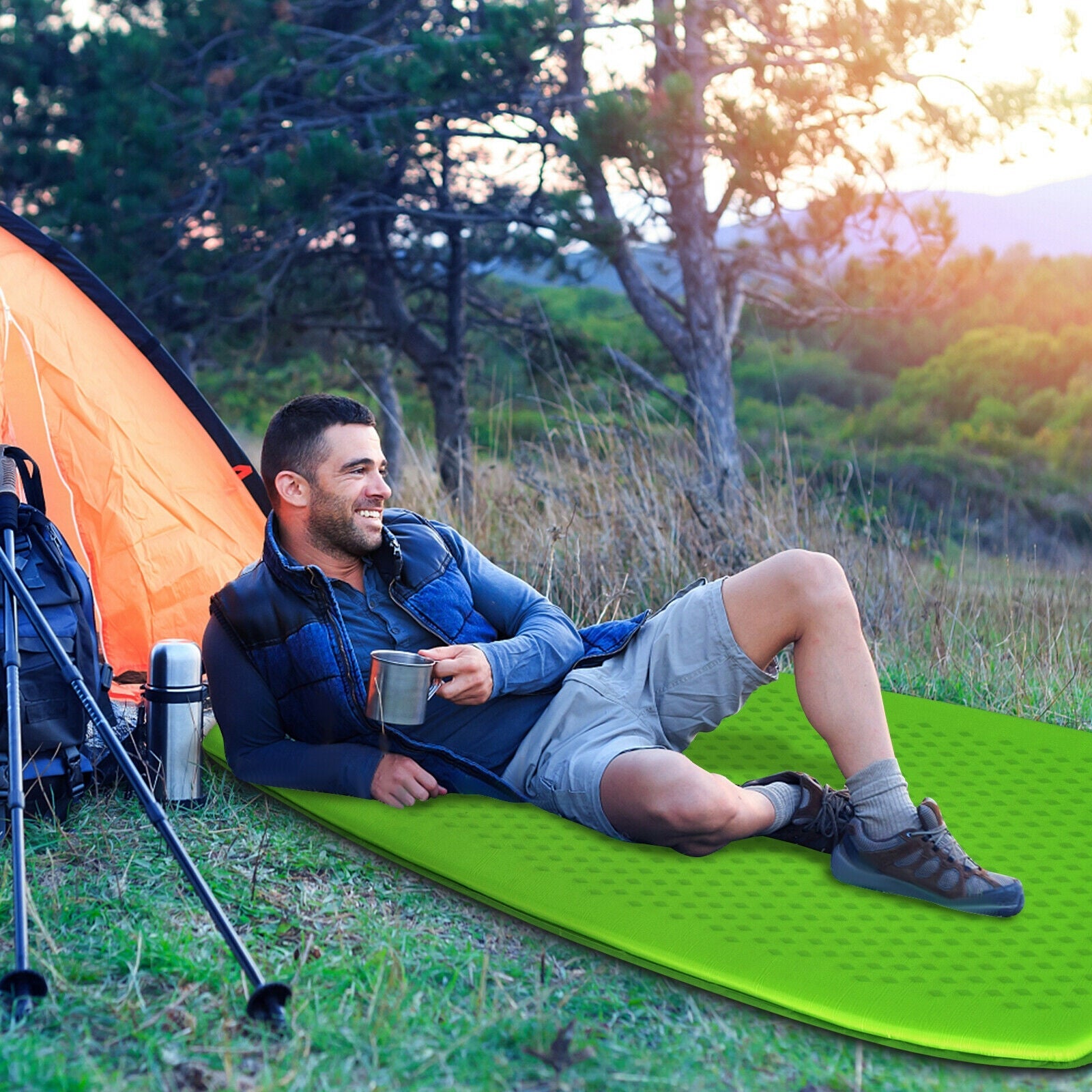 Inflatable Sleeping Pad with Carrying Bag