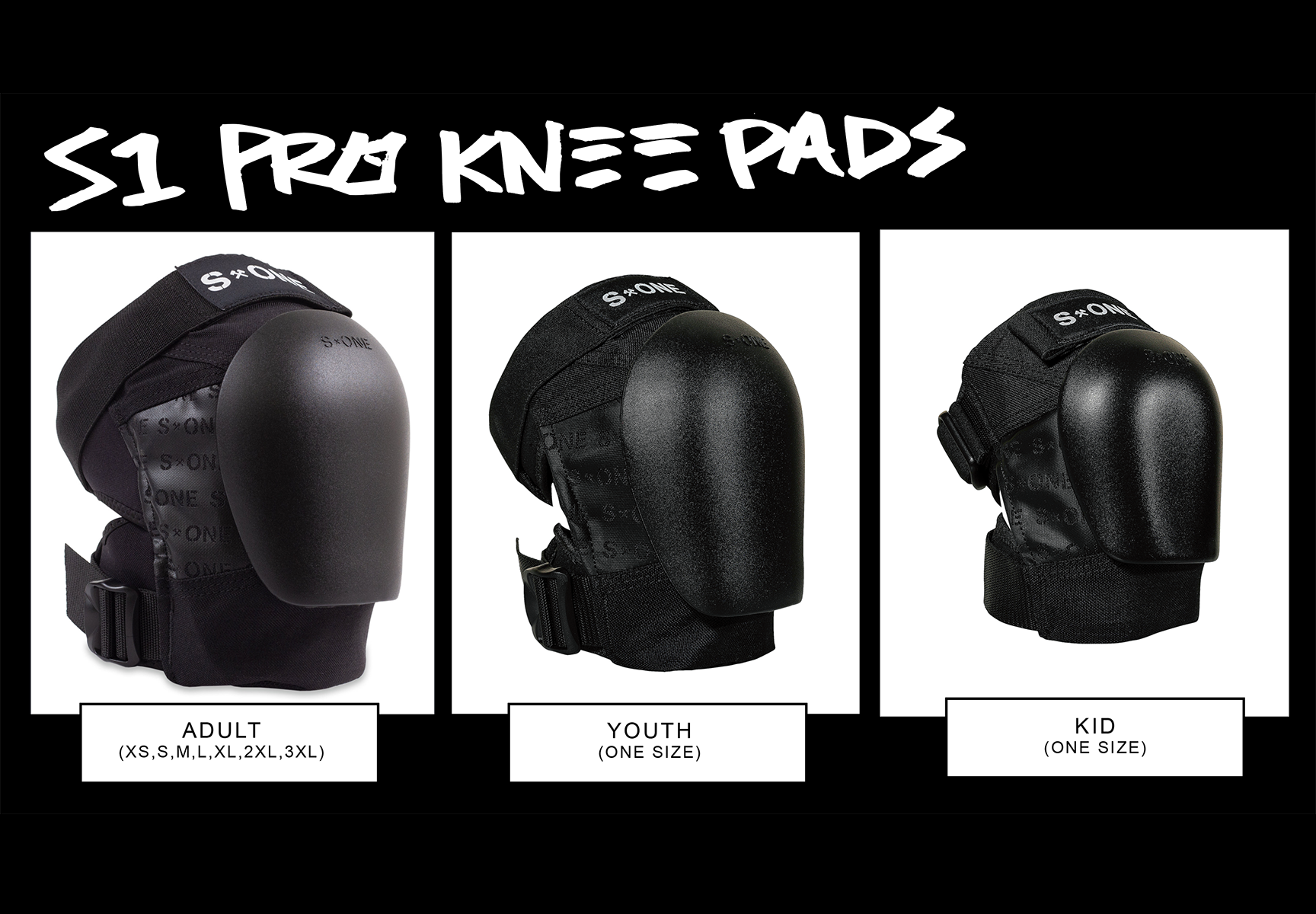 S1 Youth Pro Knee Pad - Black