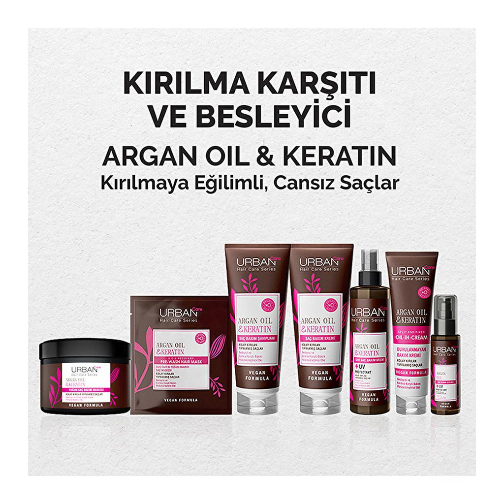 Urban Care Argan Oil & Keratin Leave-In Hair Cream: Anti-Breakage, Frizz Control & Damage Repair, 5.07 fl oz