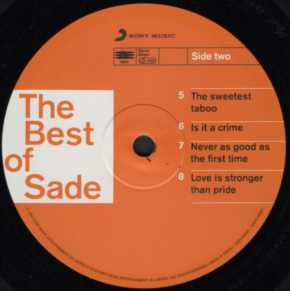 Sade The Best Of Sade Sony Music, Epic 2xLP, Comp, RE, Gat Mint (M) Mint (M) - PhishStones Products