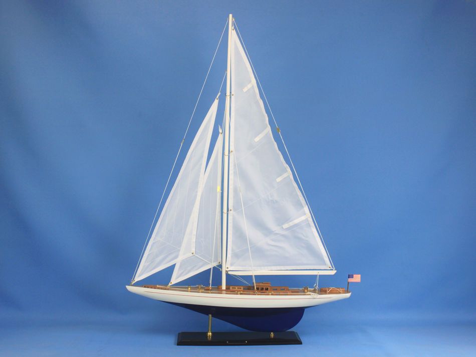 Wooden Enterprise Model Sailboat Decoration 35""