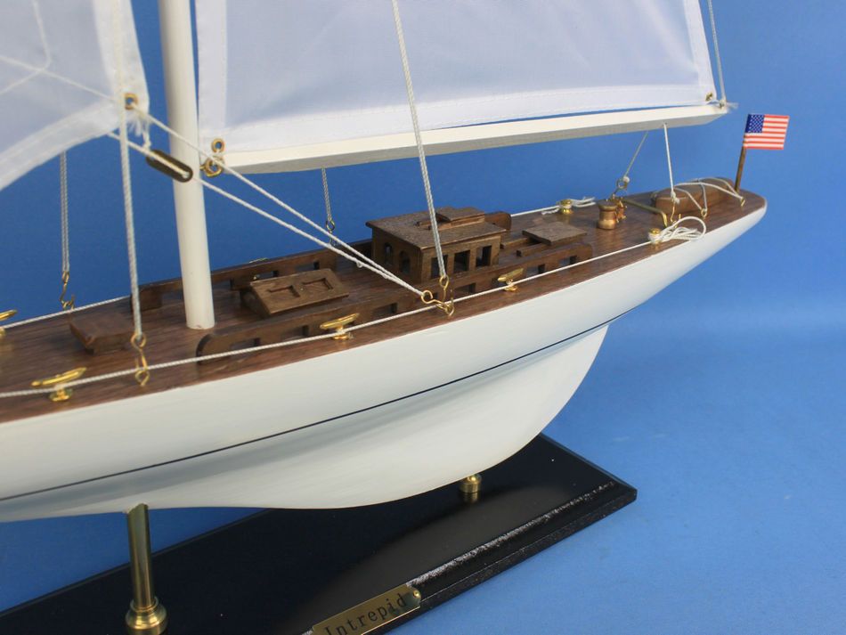 Wooden Intrepid Model Sailbaot Decoration 35""