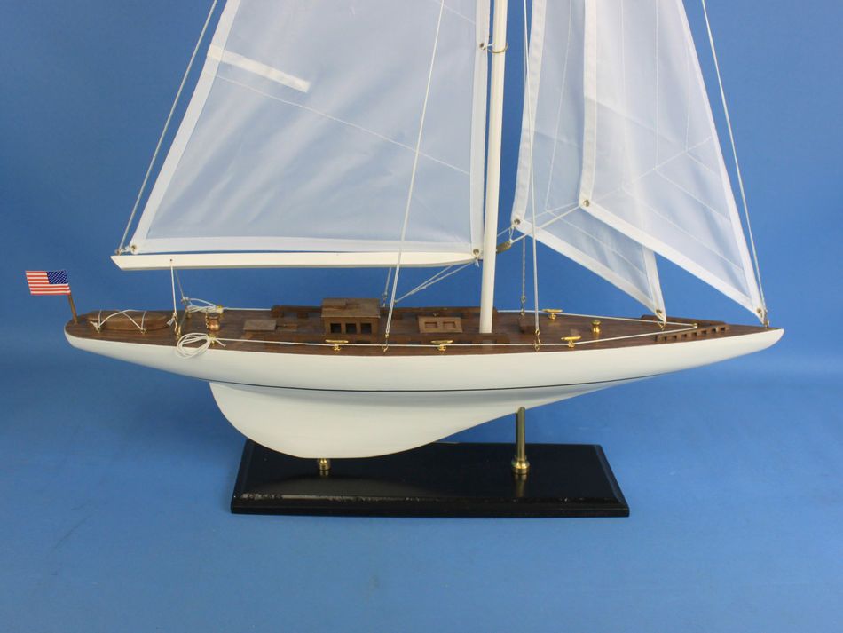 Wooden Intrepid Model Sailbaot Decoration 35""