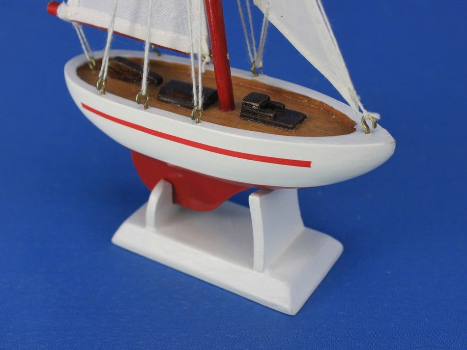 Wooden Ranger Model Sailboat Decoration 9""