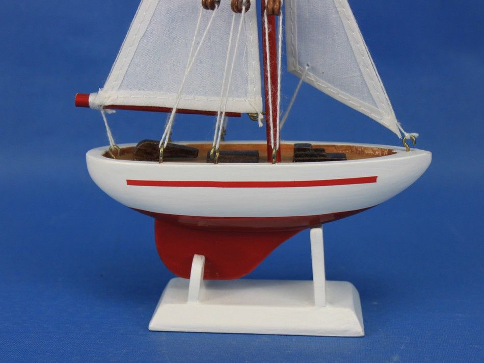 Wooden Ranger Model Sailboat Decoration 9""