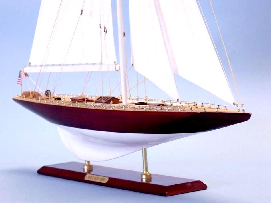 Wooden William Fife Limited Model Sailboat Decoration 35""