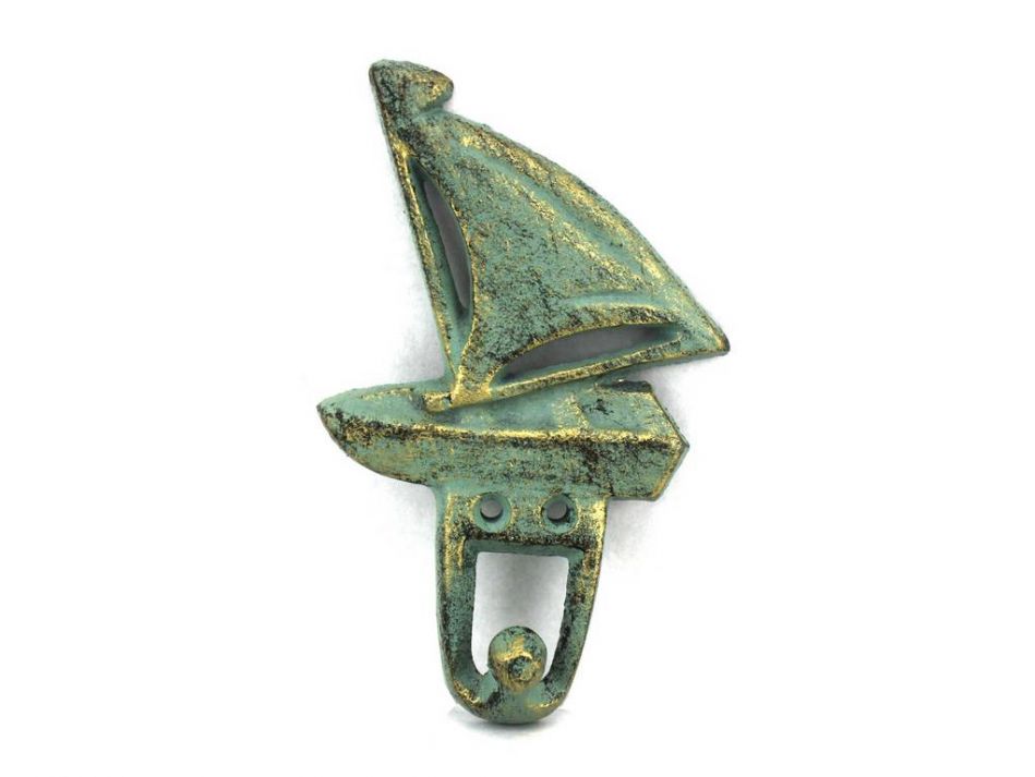 Antique Bronze Cast Iron Sailboat Hook 6""