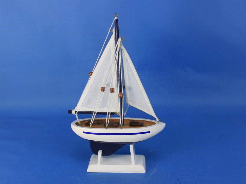 Wooden Enterprise Model Sailboat Decoration 9""