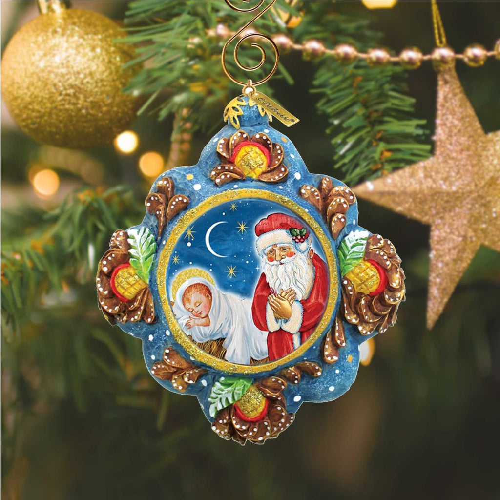 Saint Nick Reason for The Season Sculpted Hand - Painted Christmas Ornament by G. DeBrekht - Christmas Santa Snowman Décor - 6102544 - PhishStones Products