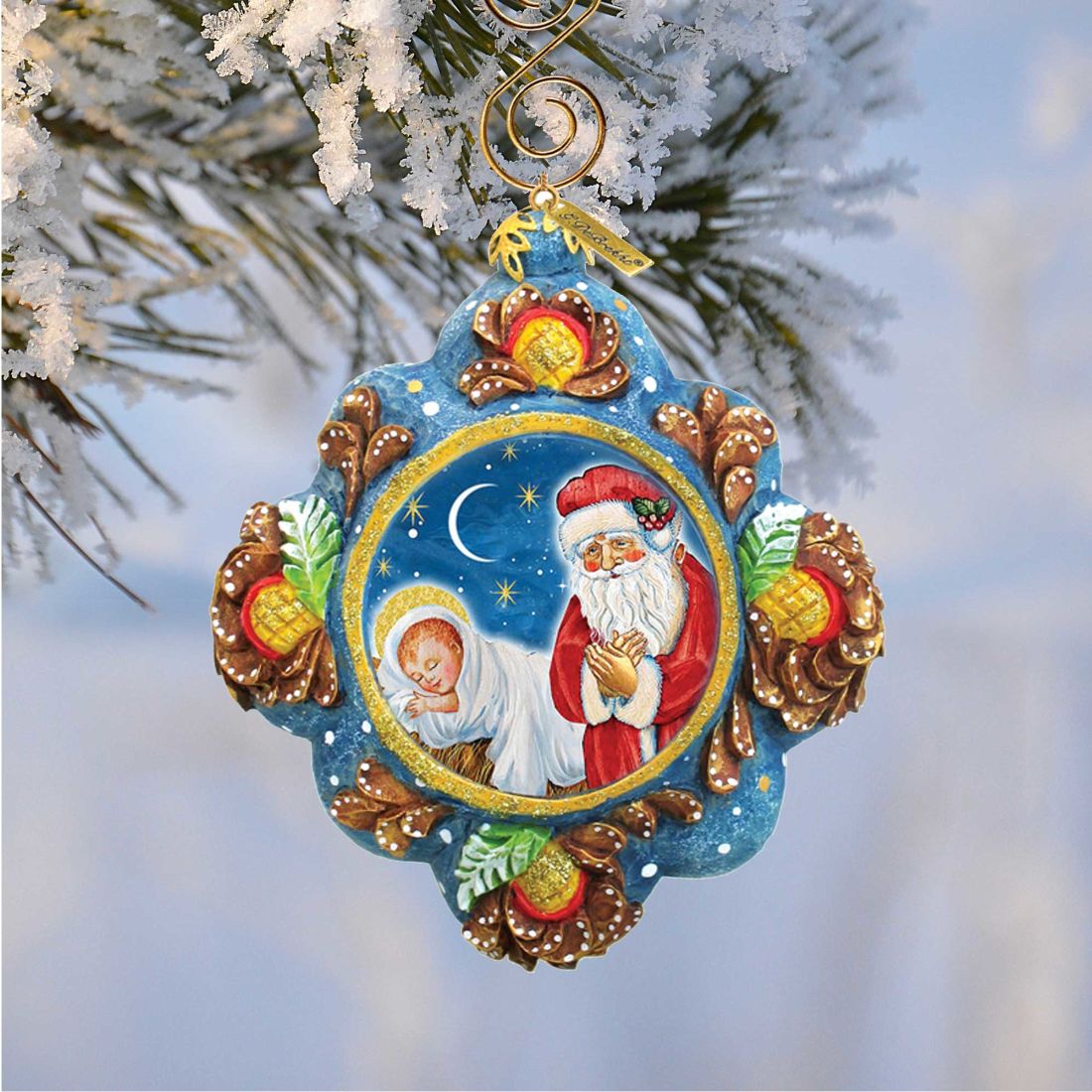 Saint Nick Reason for The Season Sculpted Hand - Painted Christmas Ornament by G. DeBrekht - Christmas Santa Snowman Décor - 6102544 - PhishStones Products