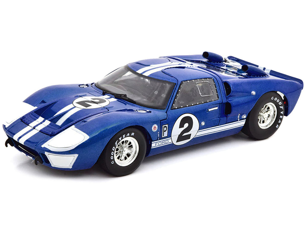 1966 Ford GT40 GT 40 Mark II #2 Blue 12 Hours of Sebring 1/18 Diecast Car Model by Shelby Collectibles