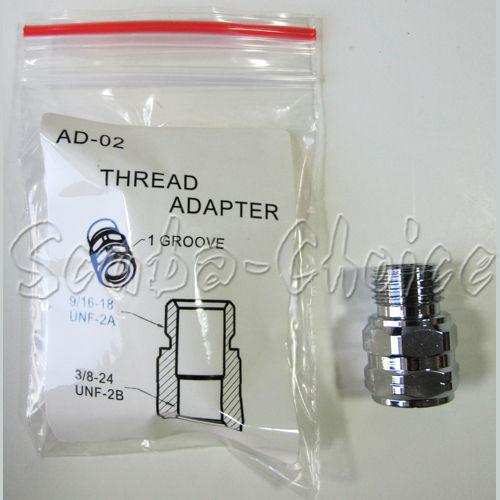 Scuba Choice Thread Adaptor M 9/16 to F 3/8-24 9/16-18 UNF-2A | 3/8-24 UNF-2B