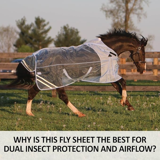 Schneiders Mosquito Mesh II Adjusta - Fit Horse Fly Sheets | Insect & UV Protection for Horses | Durable 350D Mesh | Reflective Safety Stripes - PhishStones Products