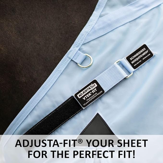Schneiders Mosquito Mesh II Adjusta - Fit Horse Fly Sheets | Insect & UV Protection for Horses | Durable 350D Mesh | Reflective Safety Stripes - PhishStones Products
