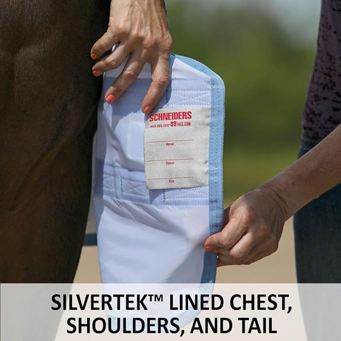 Schneiders Mosquito Mesh II Adjusta - Fit Horse Fly Sheets | Insect & UV Protection for Horses | Durable 350D Mesh | Reflective Safety Stripes - PhishStones Products