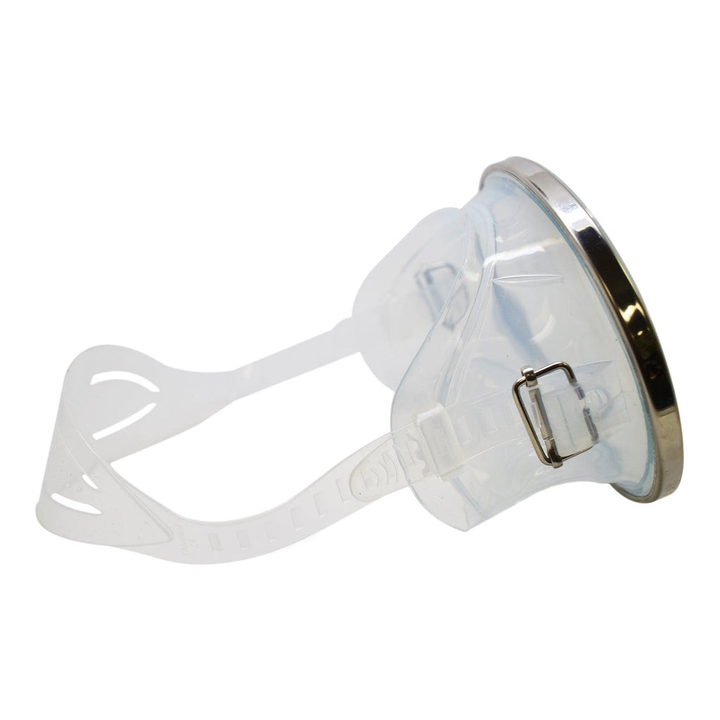 Spearfishing Free Dive Stainless Steel Oval Shape Classic Silicone Mask, Clear