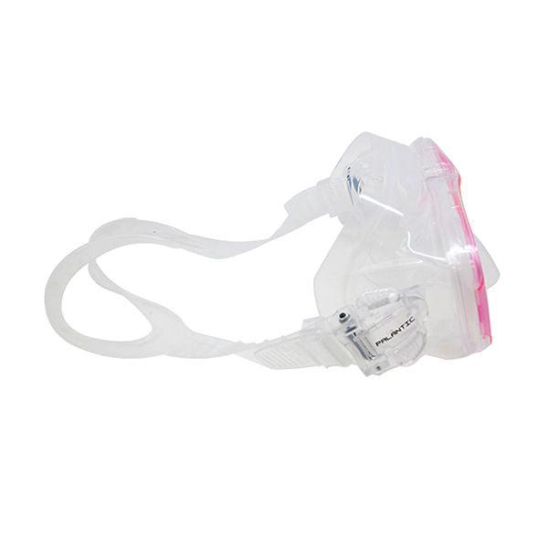 Palantic M36 Translucent Pink/Clear Silicone RX Nearsighted Full Lenses Dive/Snorkeling Mask