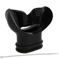 Scuba Diving Black Silicone Comfort Bite Mouthpiece w/ Regulator Tie