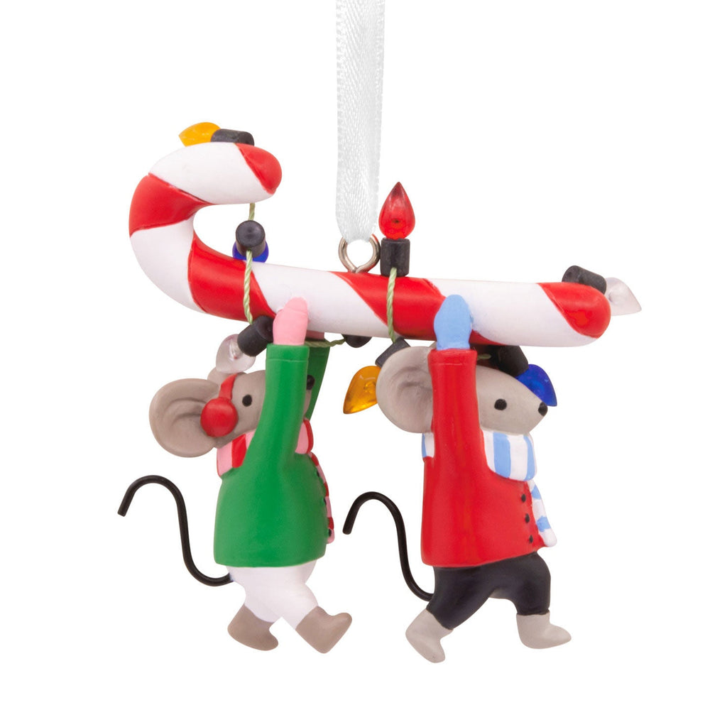 Mice Carrying Candy Cane Hallmark Ornament