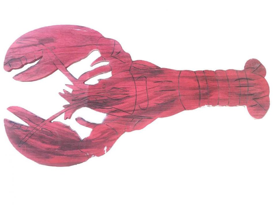 Wooden Rustic Red Lobster Wall Mounted Decoration 30""
