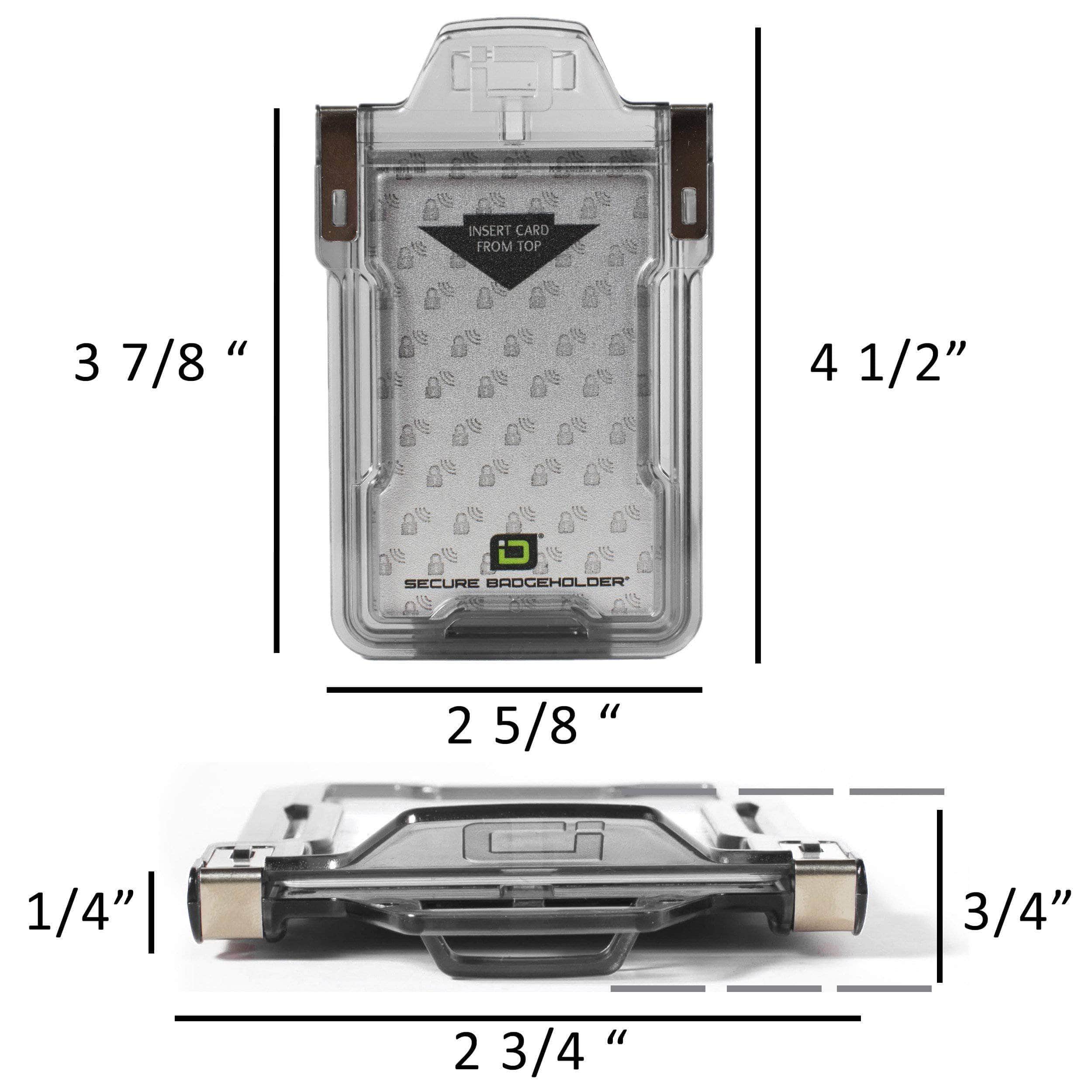 Secure Badge Holder Classic Vertical 1 ID Card Holder, and Lanyard Bundle - PhishStones Products