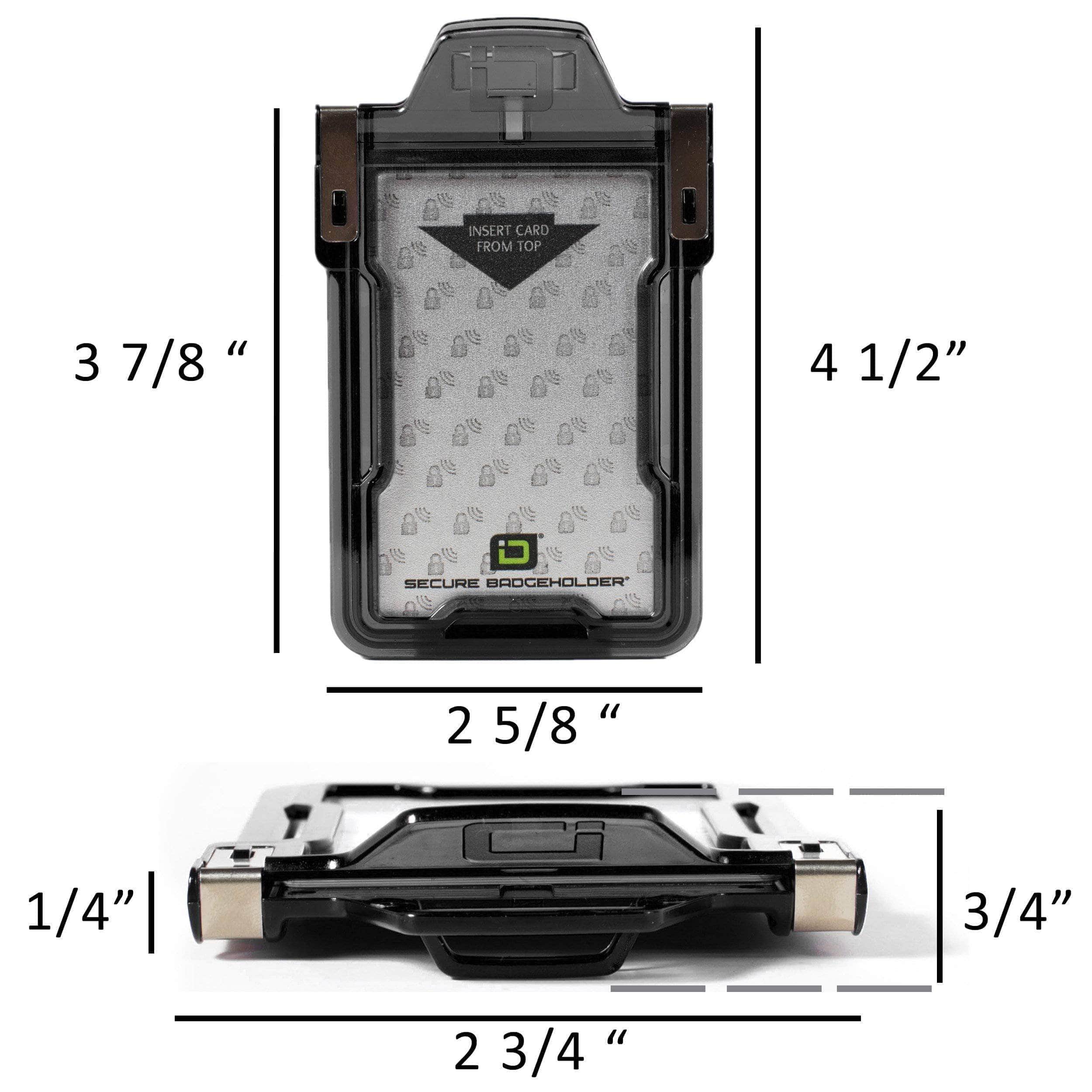 Secure Badge Holder Classic Vertical 1 ID Card Holder, and Lanyard Bundle - PhishStones Products