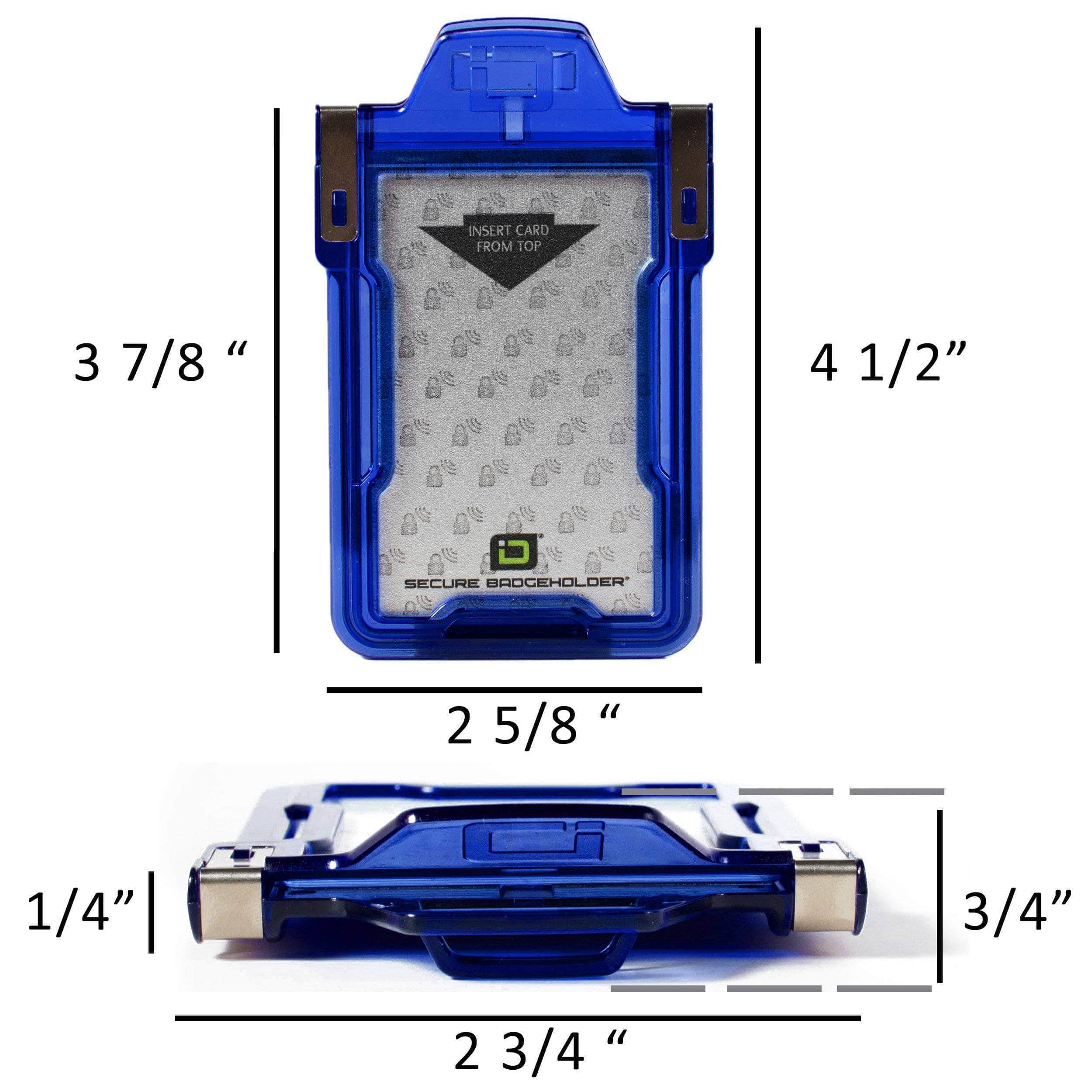 Secure Badge Holder Classic Vertical 1 ID Card Holder, and Lanyard Bundle - PhishStones Products