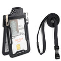 Secure Badge Holder Classic Vertical 1 ID Card Holder, and Lanyard Bundle - PhishStones Products