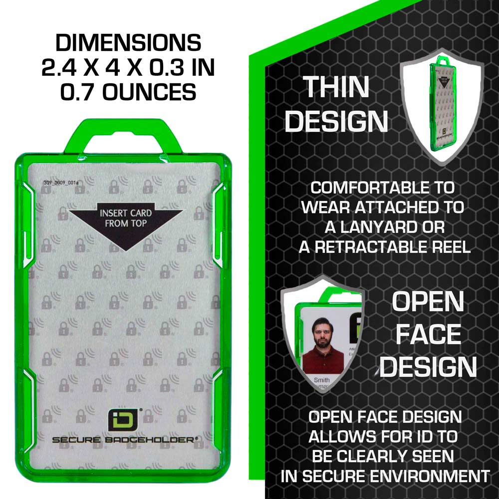 Secure Badge Holder Duolite ® Vertical 2 ID Card Holder, Retractable Reel, and Lanyard Bundle - PhishStones Products