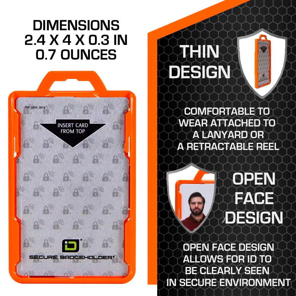 Secure Badge Holder Duolite ® Vertical 2 ID Card Holder, Retractable Reel, and Lanyard Bundle - PhishStones Products
