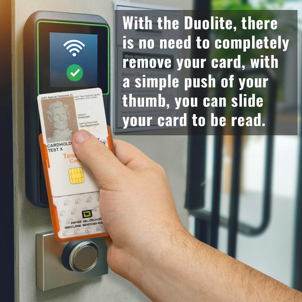 Secure Badge Holder Duolite ® Vertical 2 ID Card Holder, Retractable Reel, and Lanyard Bundle - PhishStones Products