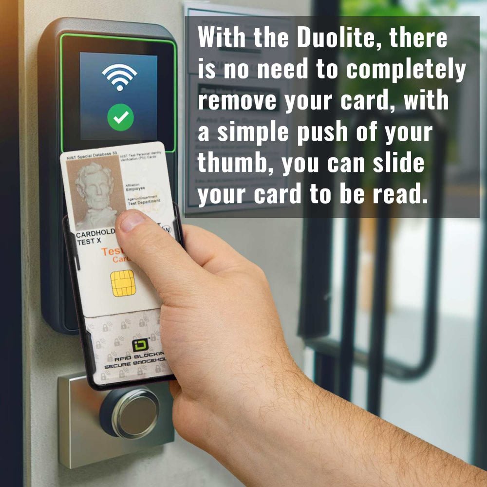 Secure Badge Holder Duolite ® Vertical 2 ID Card Holder, Retractable Reel, and Lanyard Bundle - PhishStones Products