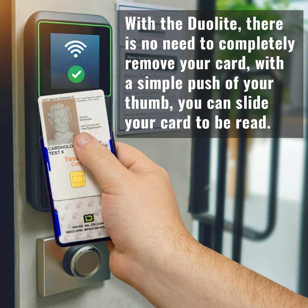 Secure Badge Holder Duolite ® Vertical 2 ID Card Holder, Retractable Reel, and Lanyard Bundle - PhishStones Products