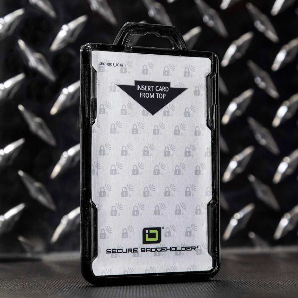 Secure Badge Holder Lite ™ Vertical 1 ID Card Holder - PhishStones Products