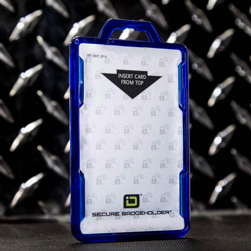 Secure Badge Holder Lite ™ Vertical 1 ID Card Holder - PhishStones Products