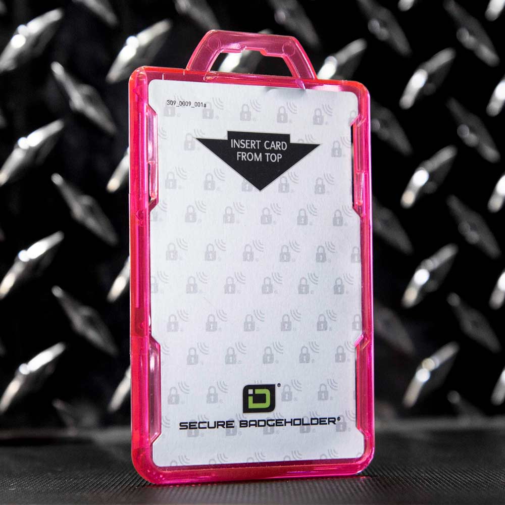 Secure Badge Holder Lite ™ Vertical 1 ID Card Holder - PhishStones Products