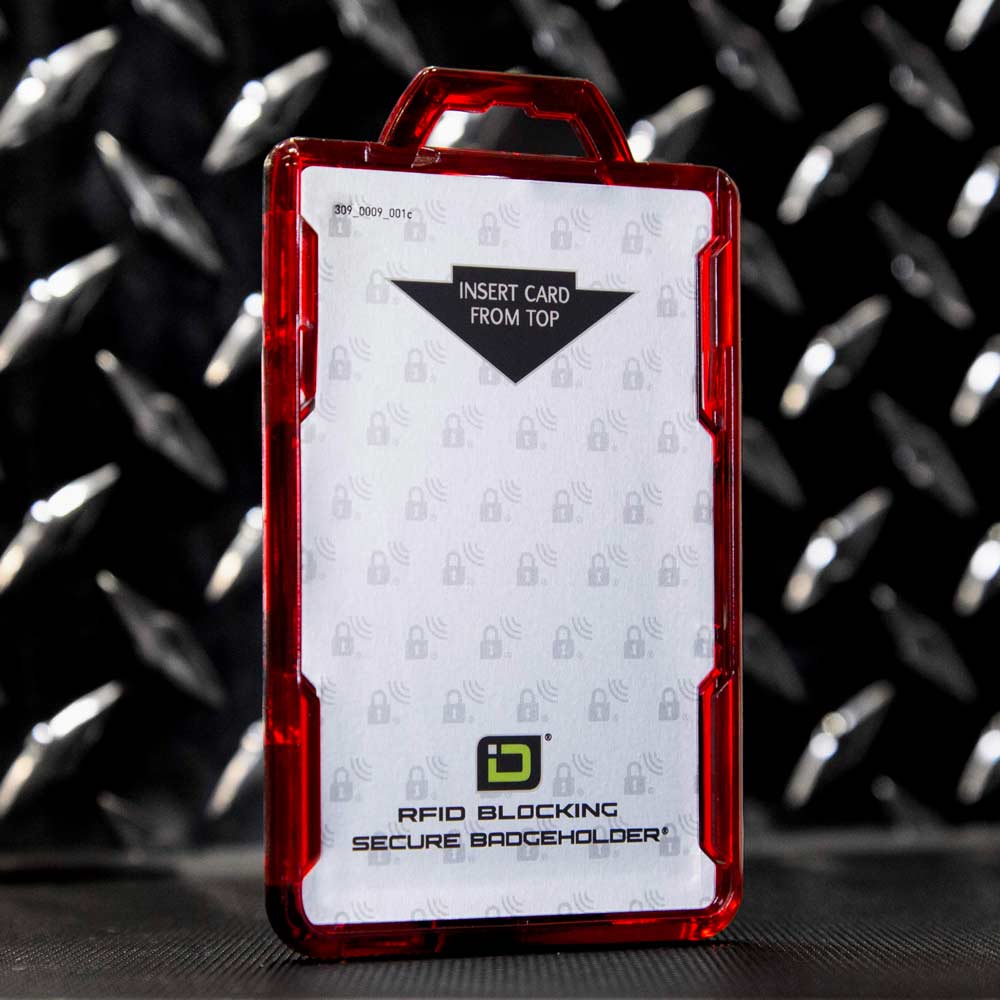 Secure Badge Holder Lite ™ Vertical 1 ID Card Holder - PhishStones Products