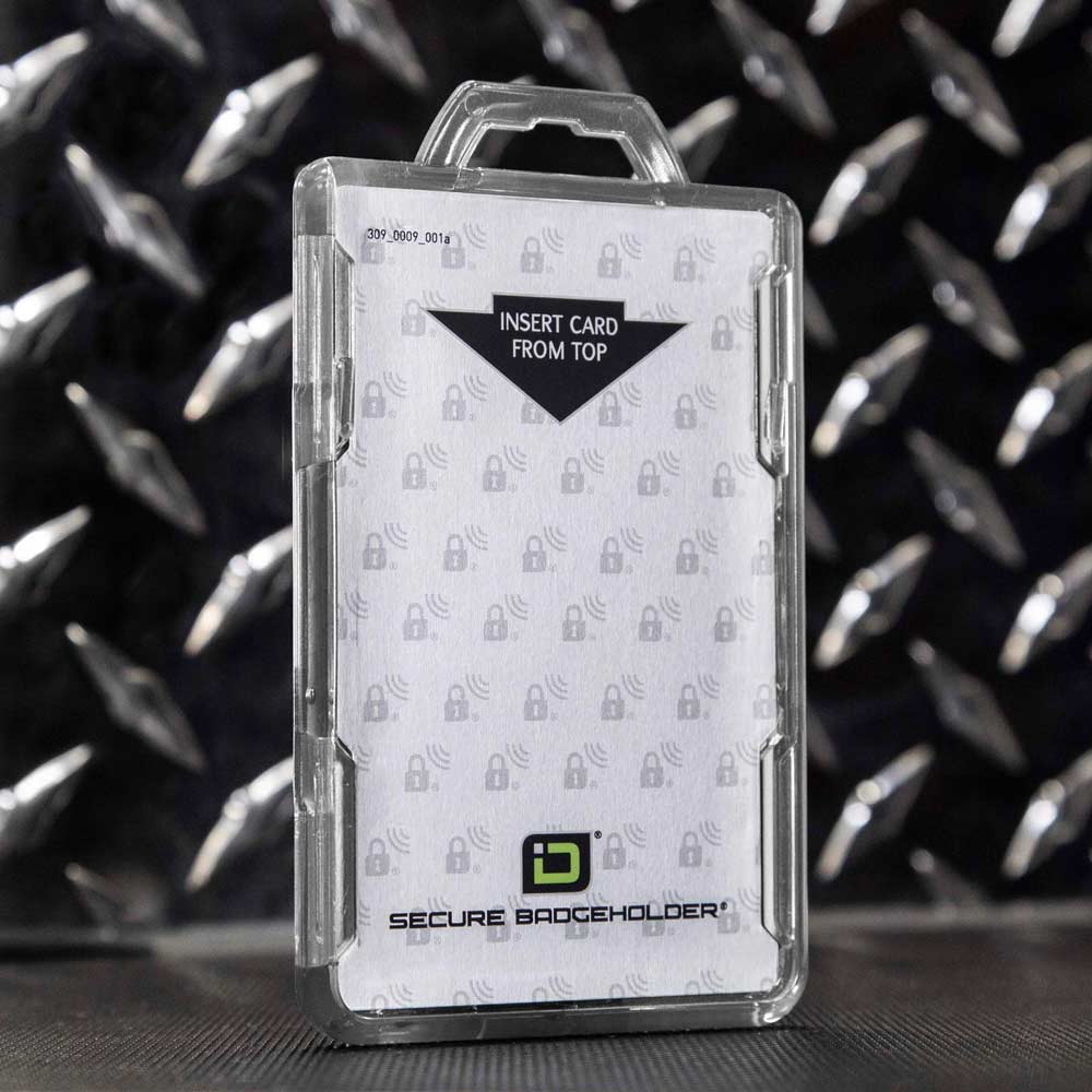 Secure Badge Holder Lite ™ Vertical 1 ID Card Holder - PhishStones Products