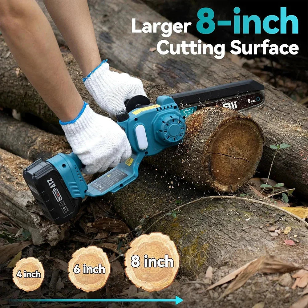 Seesii 2 in 1 Cordless 6" 8'' Pole Saw Mini Chainsaw Power Electric Polesaw Chain Saw with Extension Pole for Tree Trimming - PhishStones Products