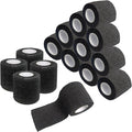 Self Adhesive Tape Wrap 15Rolls,Non - Woven Self Adherent Vet Wrap Tape,5CM x 4.5M Cohesive Bandage Tape for Wrist & Ankle,Elastic Grip Cover (Black - 15ROLLS) - PhishStones Products