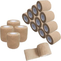 Self Adhesive Tape Wrap 15Rolls,Non - Woven Self Adherent Vet Wrap Tape,5CM x 5Yard | Cohesive Bandage Tape for Wrist & Ankle,Elastic Grip Cover (Skincolor - 15Rolls) - PhishStones Products