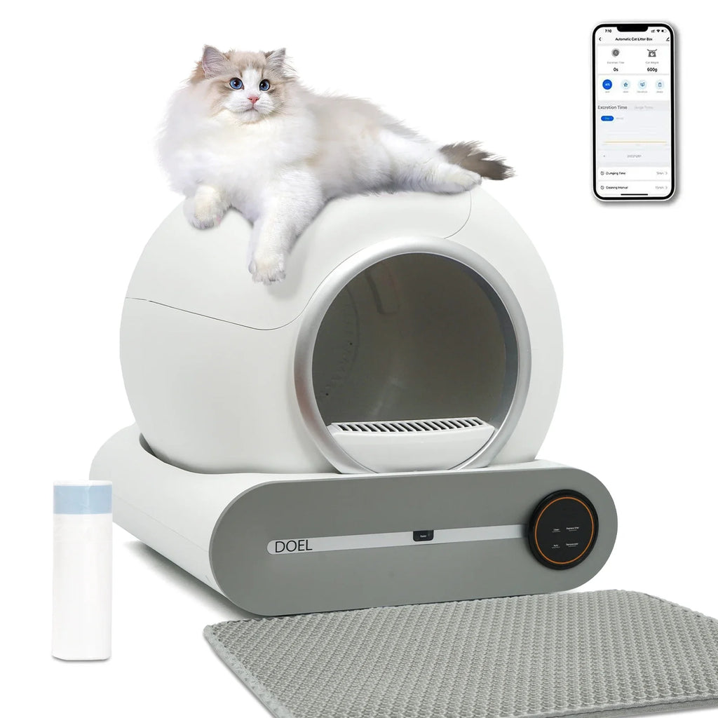 Self - Cleaning Cat Litter Box 65L Automatic Smart Cat Toilet with App Control 2.4GHz Wi‑Fi, Trash Bag & Litter Mat - PhishStones Products