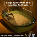 Semi - Enclosed Cat Litter Box – Anti - Splash Plastic Tray, Large Capacity 15.7×10.2×5.9 in (40×26×15 cm) - PhishStones Products