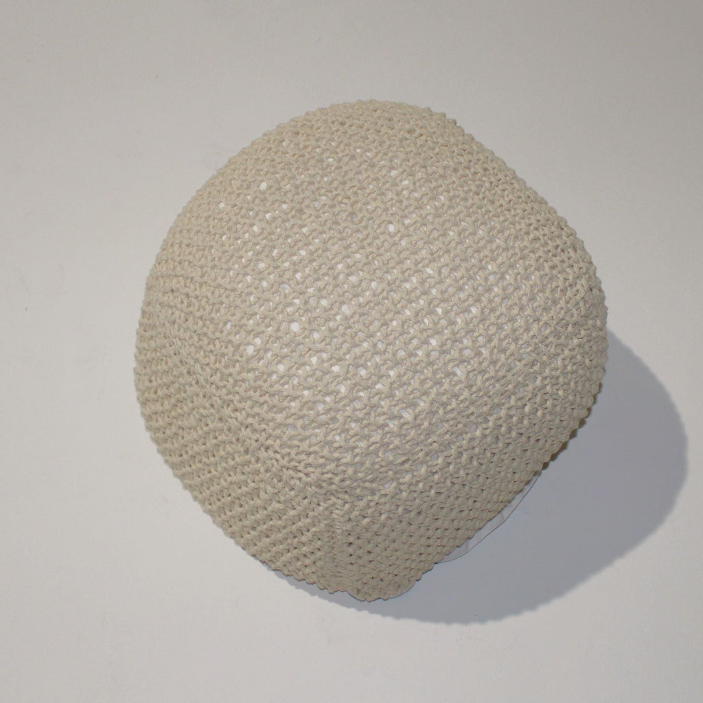 Semi Rounded Pouf, Cable Knitted, Perfect Seating - PhishStones Products