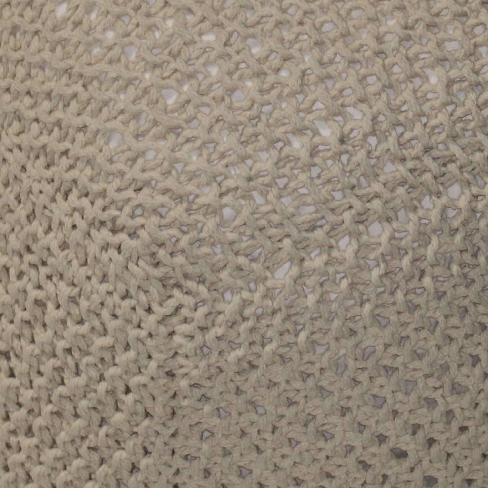 Semi Rounded Pouf, Cable Knitted, Perfect Seating - PhishStones Products