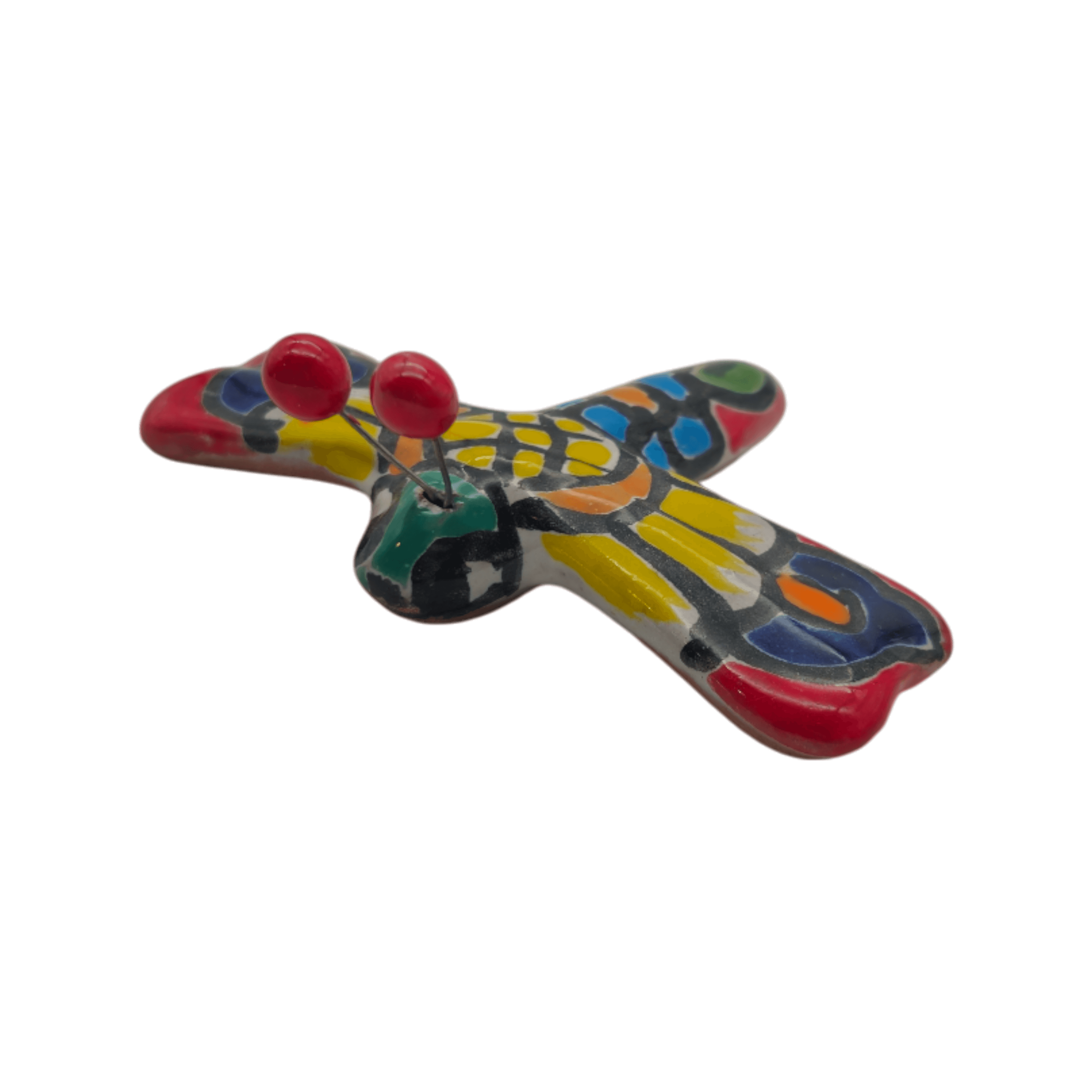 Set of 2 Talavera Dragonfly Wall Figurines | Mexican Folk Art