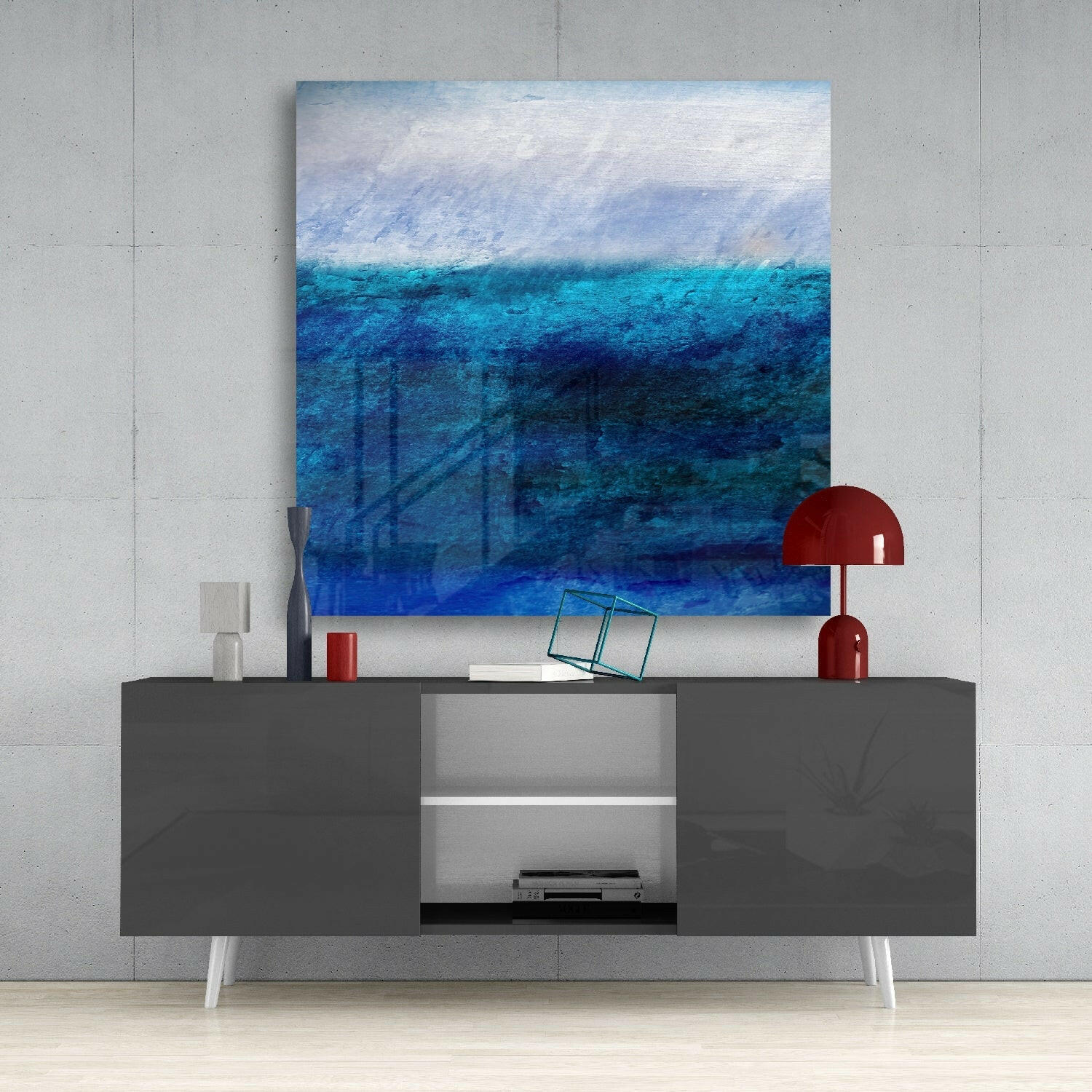 Shades of Blue Glass Wall Art - PhishStones Products